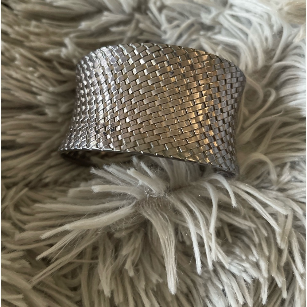 Balinesia 925 Sterling Silver Basket Weave 40mm Heavy 63 Gram Wide Cuff Bracelet